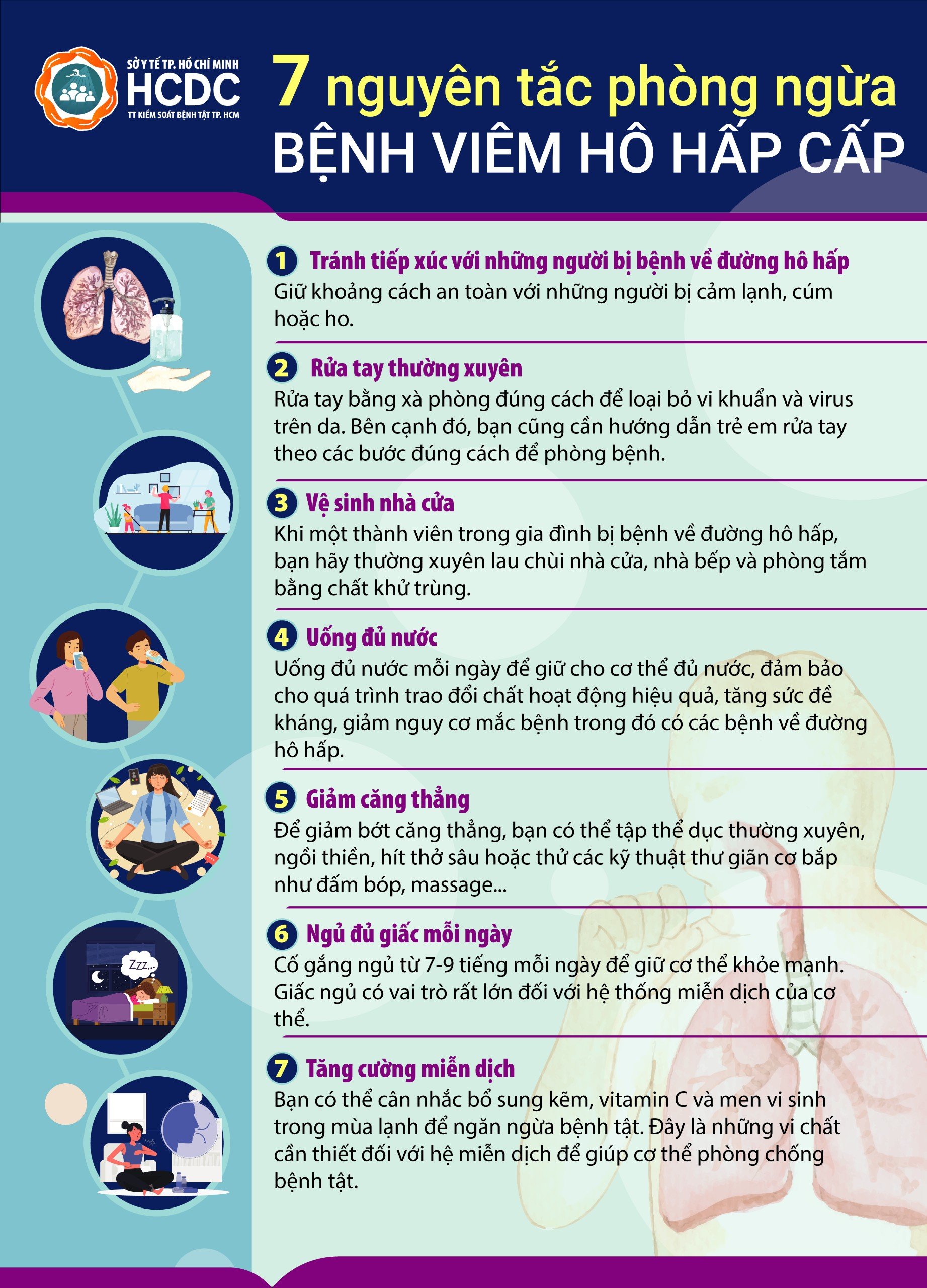 7 Nguyên tắc phòng ngừa bệnh viêm hô hấp cấp