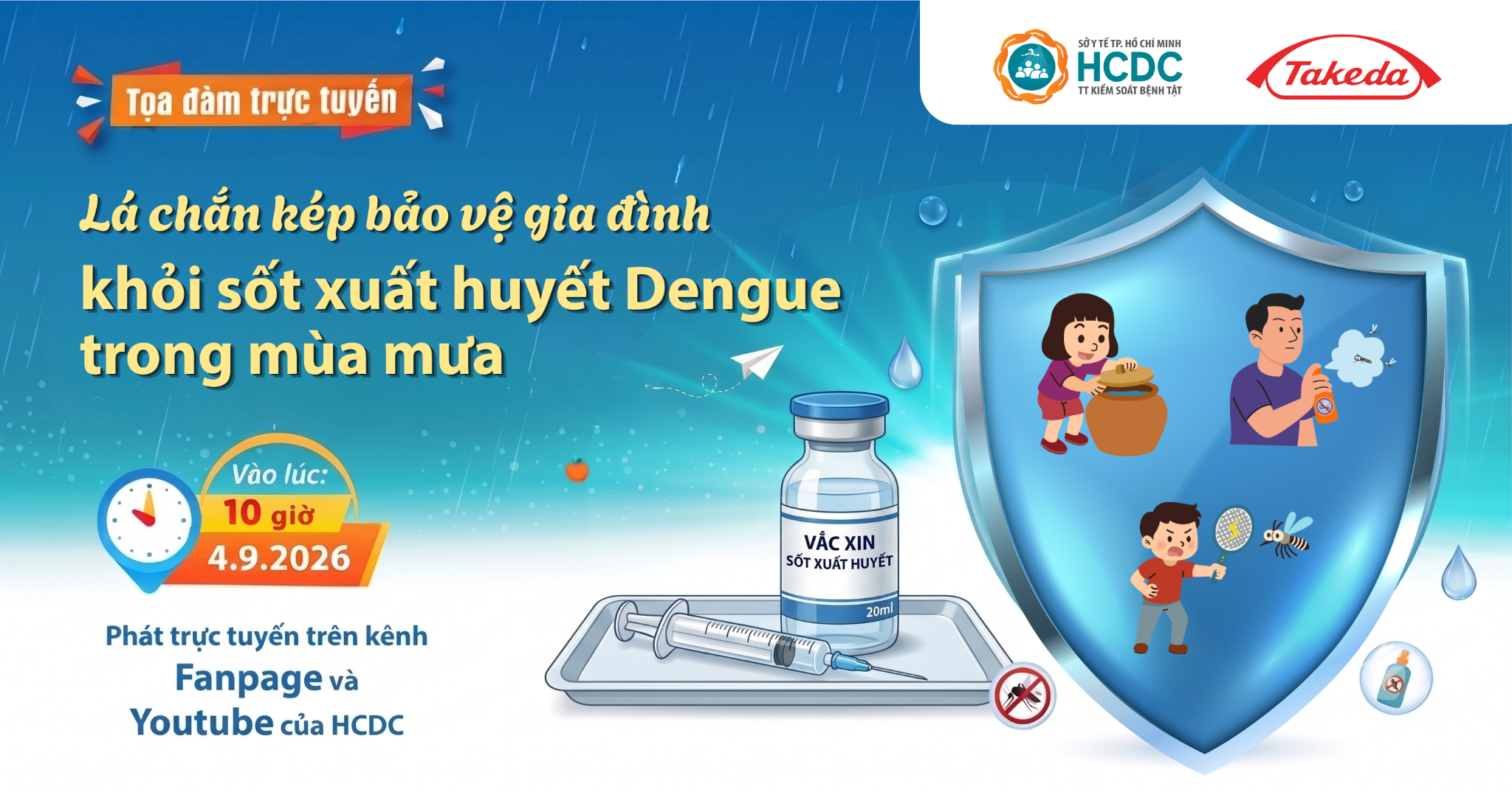 Đón xem tọa đàm “lá chắn kép” phòng bệnh sốt xuất huyết trong mùa mưa