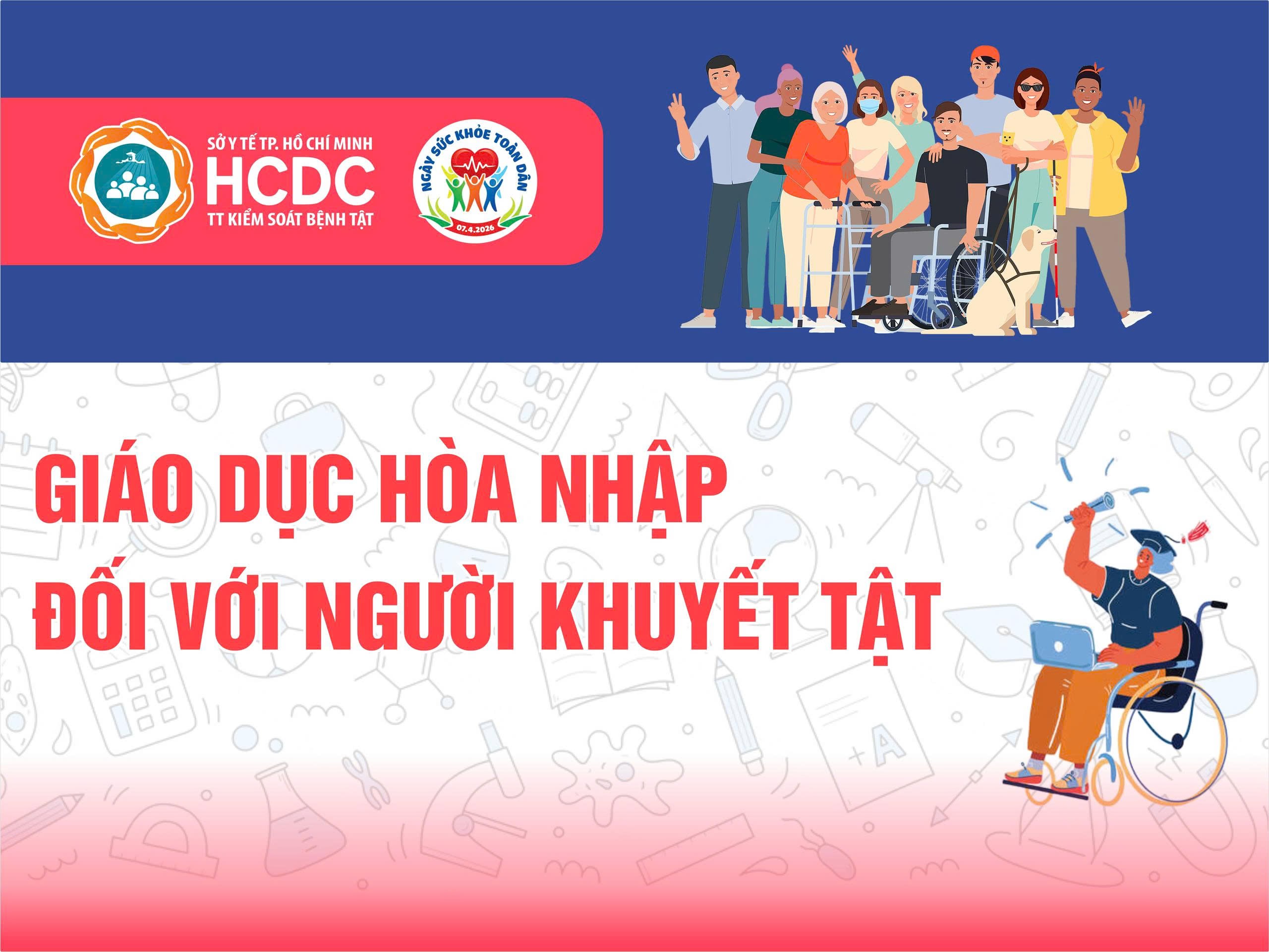 Giáo dục hòa nhập đối với người khuyết tật”, nội dung up kèm: Giáo dục hòa nhập giúp người khuyết tật được học tập bình đẳng, phát huy khả năng và tự tin hòa nhập cộng đồng