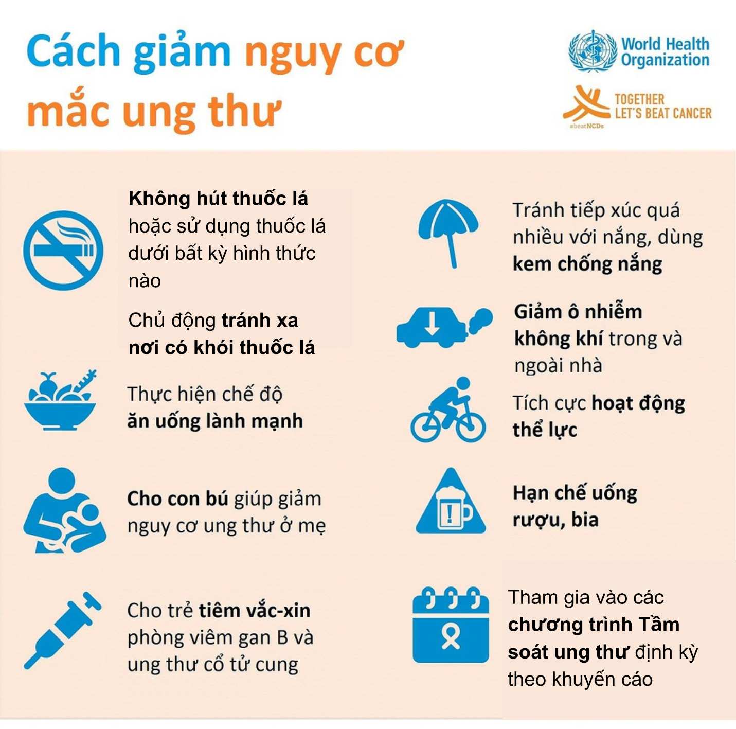 [9 biện pháp giảm nguy cơ mắc ung thư]