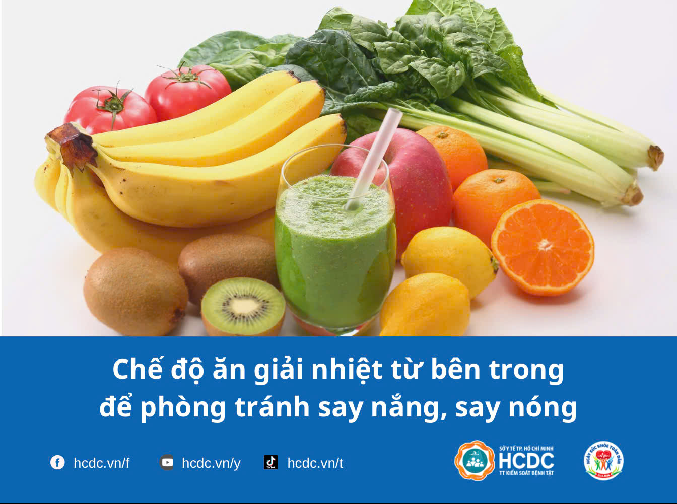 Chế độ ăn giải nhiệt từ bên trong để phòng tránh say nắng, say nóng