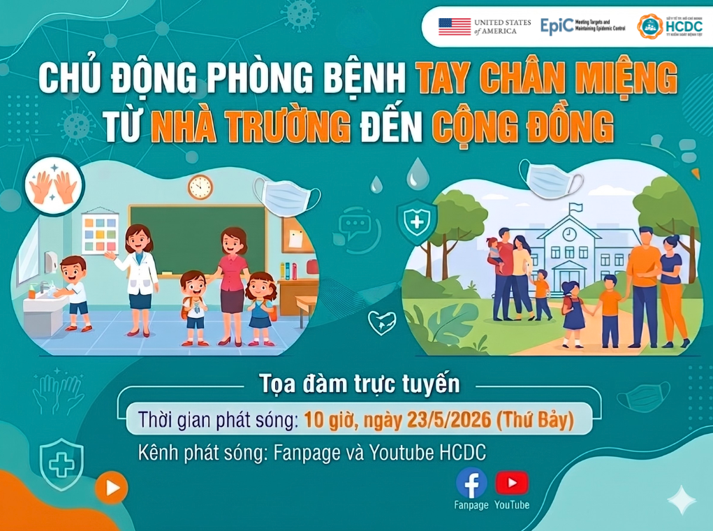 Đón xem tọa đàm trực tuyến “Chủ động phòng bệnh tay chân miệng từ nhà trường đến cộng đồng”
