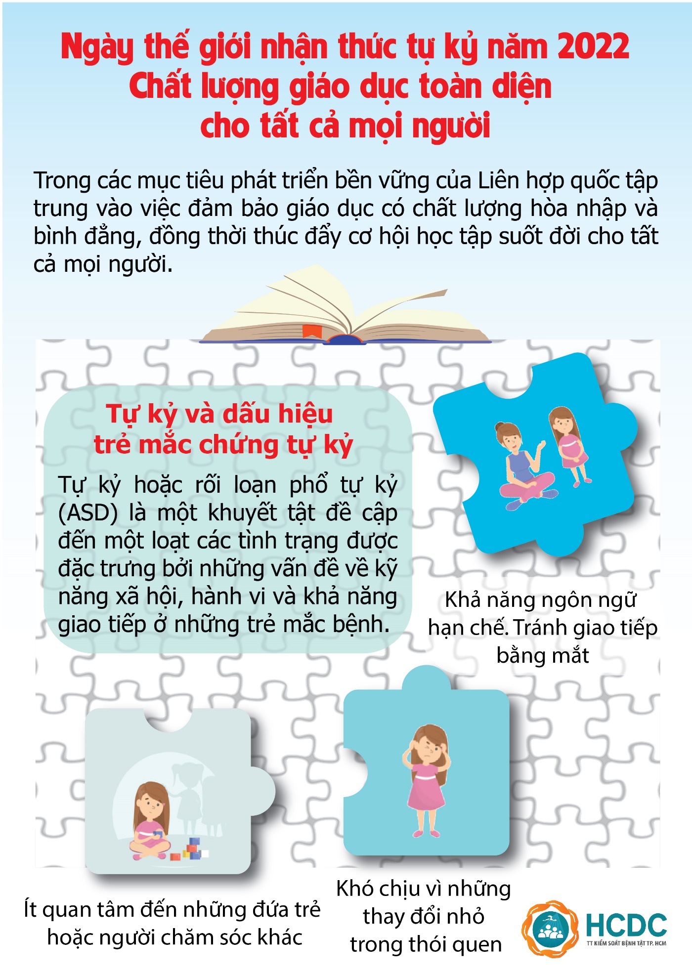 Ngày thế giới nhận thức tự kỷ năm 2022: Chất lượng giáo dục toàn diện cho tất cả mọi người