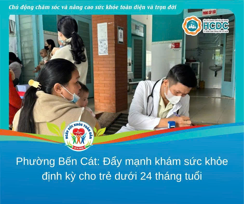 Phường Bến Cát: đẩy mạnh khám sức khỏe định kỳ cho trẻ dưới 24 tháng tuổi