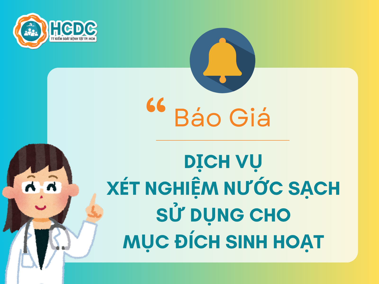 Báo giá dịch vụ xét nghiệm nước sạch sử dụng cho mục đích sinh hoạt năm 2026