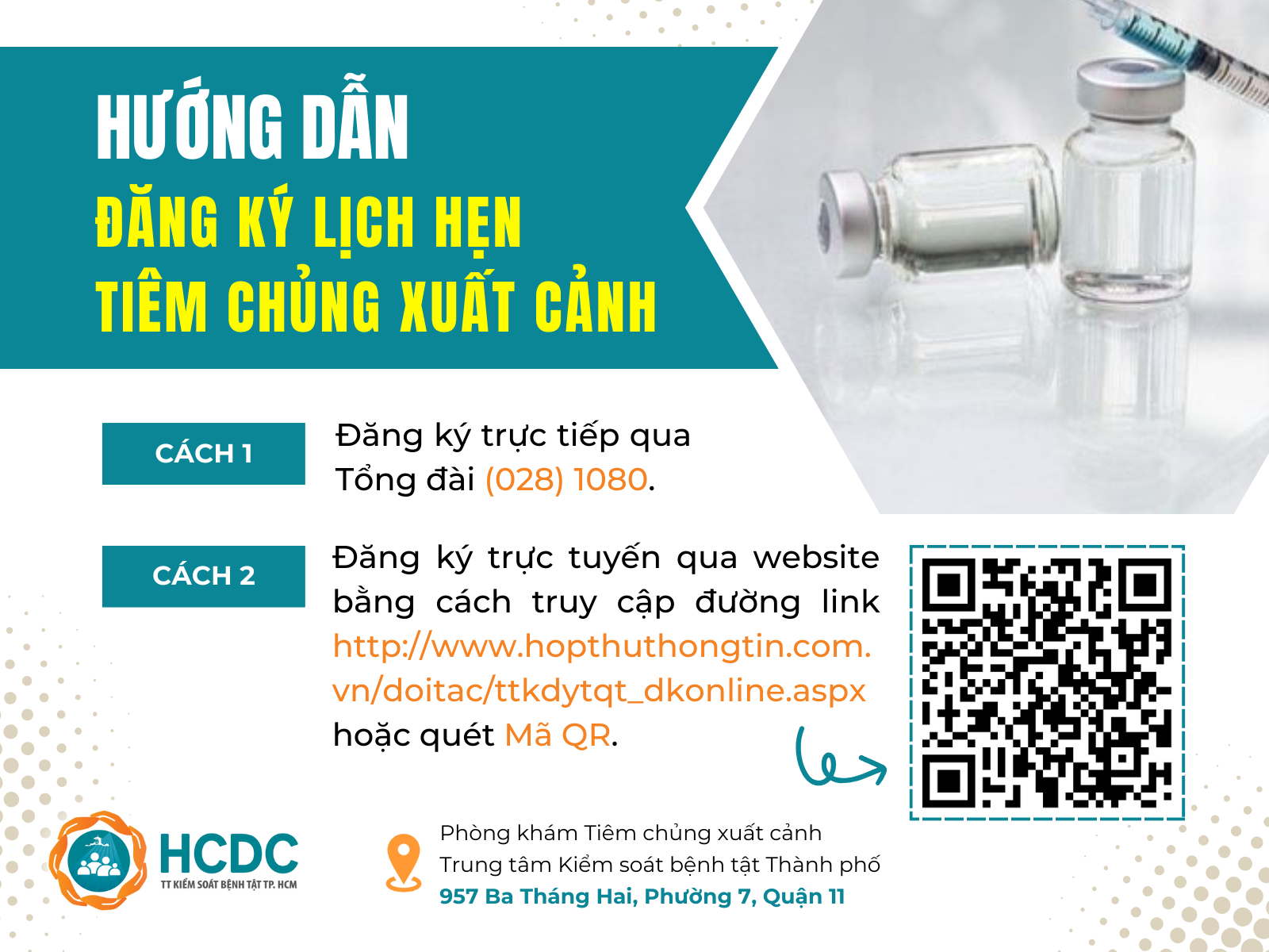Hướng dẫn đăng ký lịch hẹn Tiêm chủng xuất cảnh