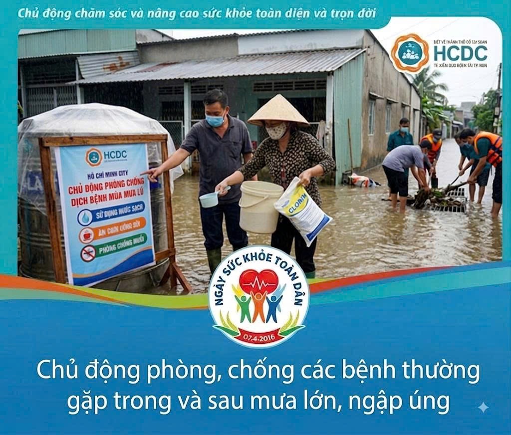 Chủ động phòng, chống các bệnh thường gặp trong và sau mưa lớn, ngập úng