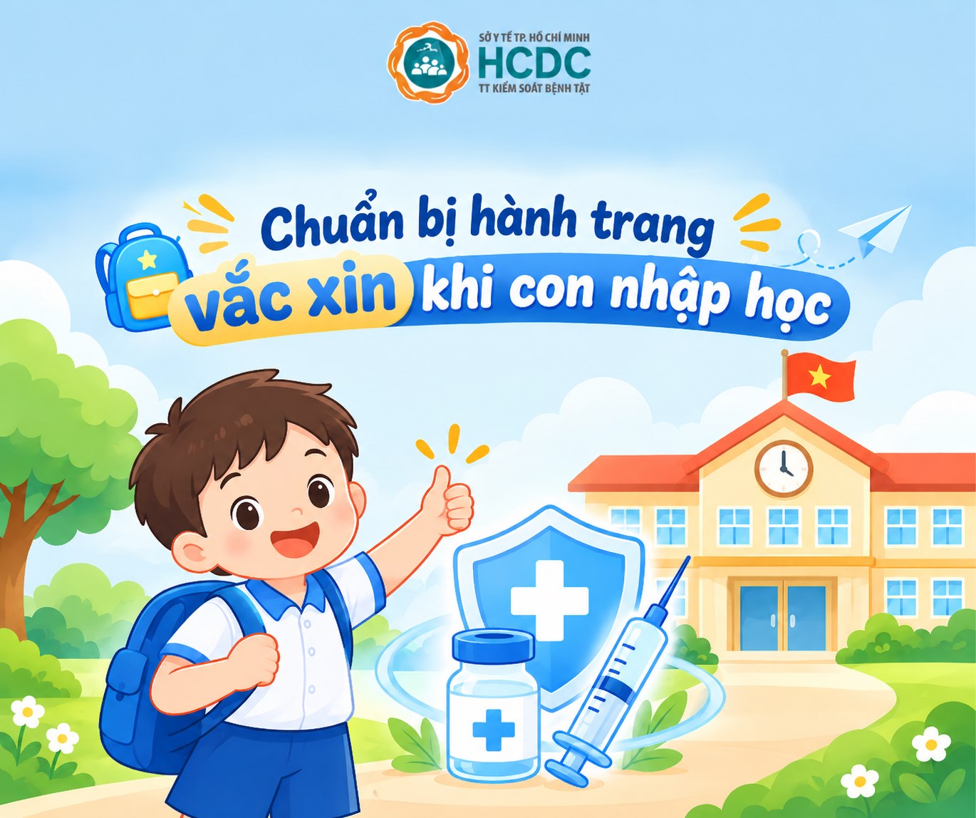 Chuẩn bị hành trang vắc xin khi con nhập học