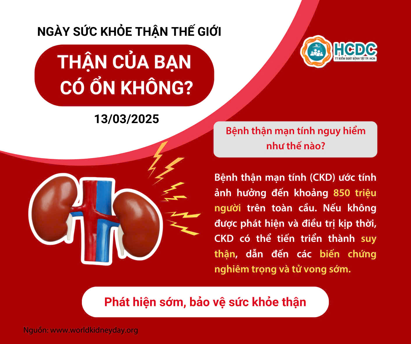 Ngày sức khỏe thận thế giới năm 2025: Thận của bạn có ổn không?