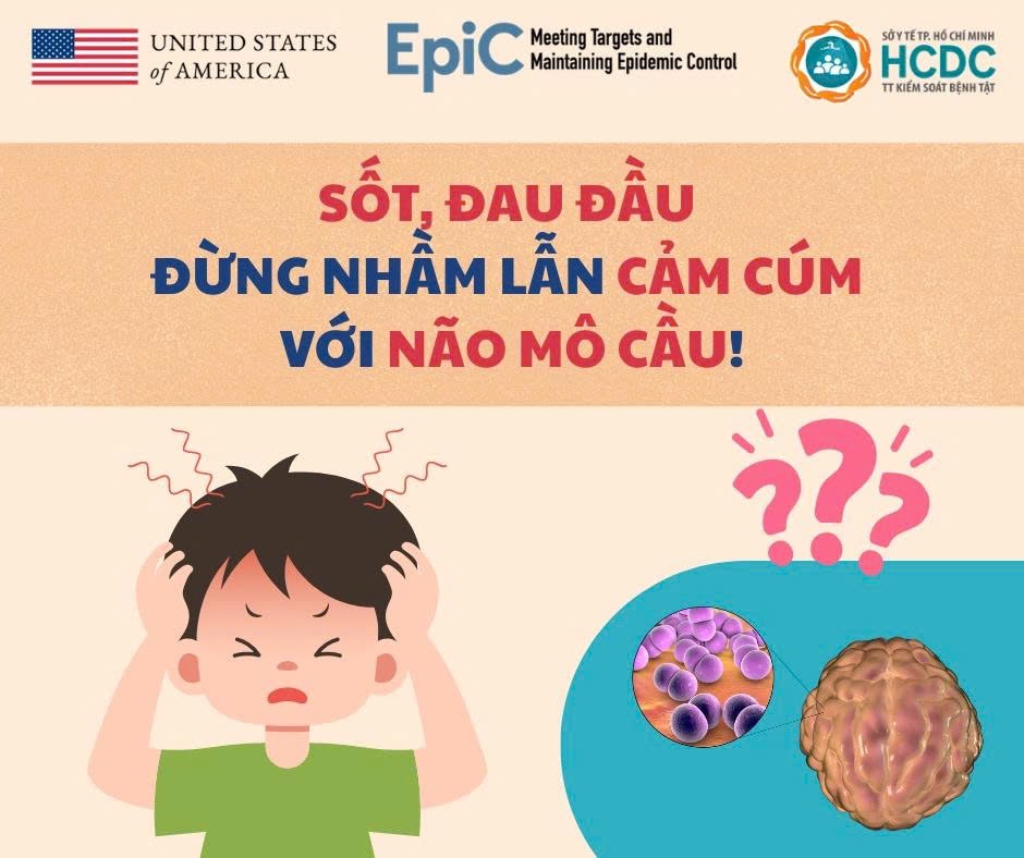 Sốt, đau đầu: Đừng nhầm lẫn cảm cúm với não mô cầu!