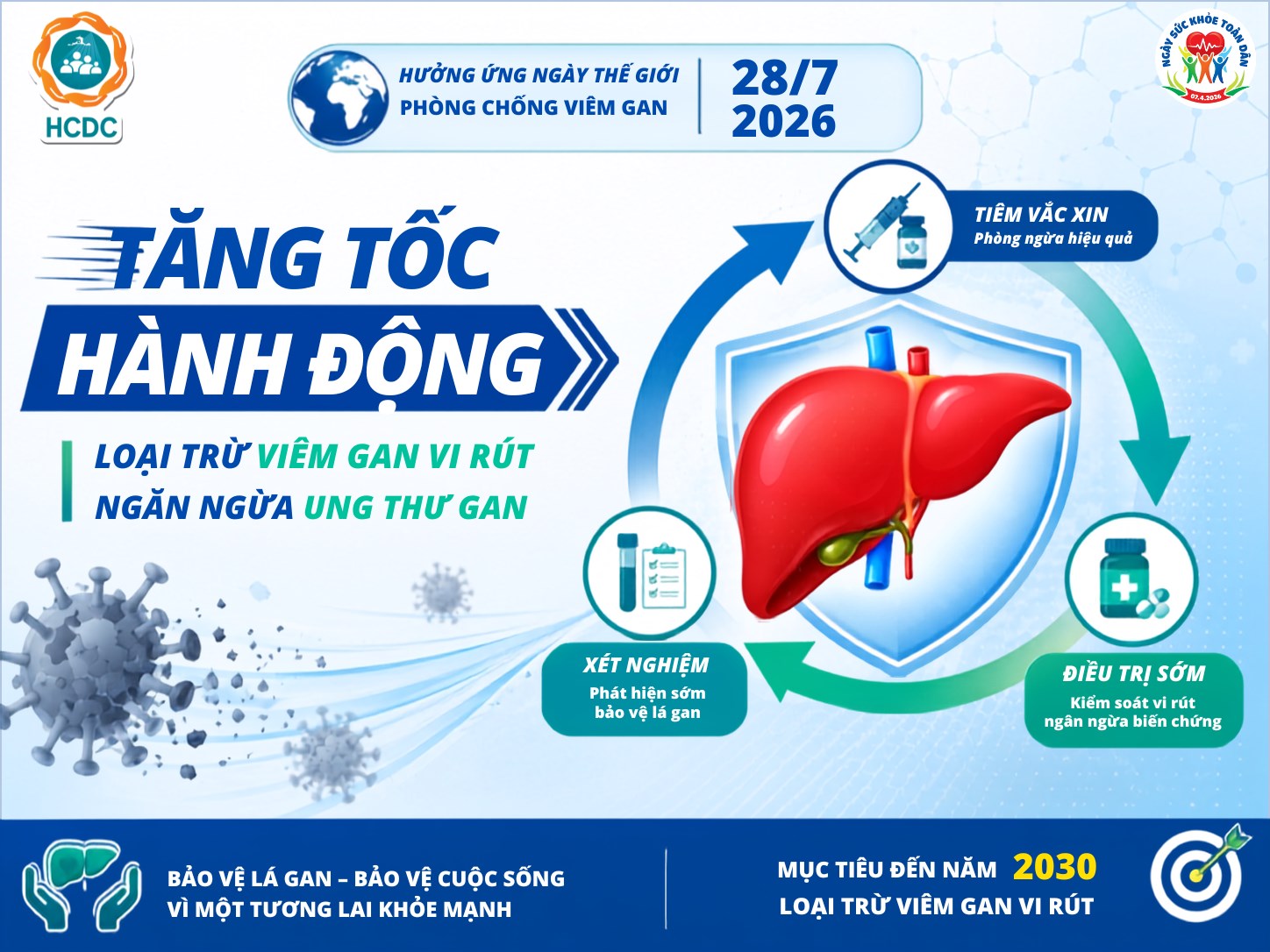 Tăng tốc hành động loại trừ viêm gan vi rút, ngăn ngừa ung thư gan