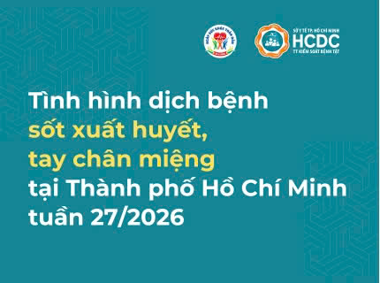 Tình hình dịch bệnh sốt xuất huyết, tay chân miệng trên địa bàn TP. Hồ Chí Minh tính đến tuần 27/2026