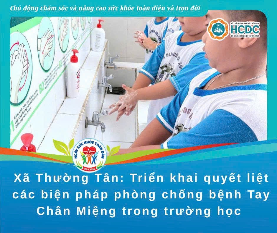 Xã Thường Tân: Triển khai quyết liệt các biện pháp phòng chống bệnh tay chân miệng trong trường học